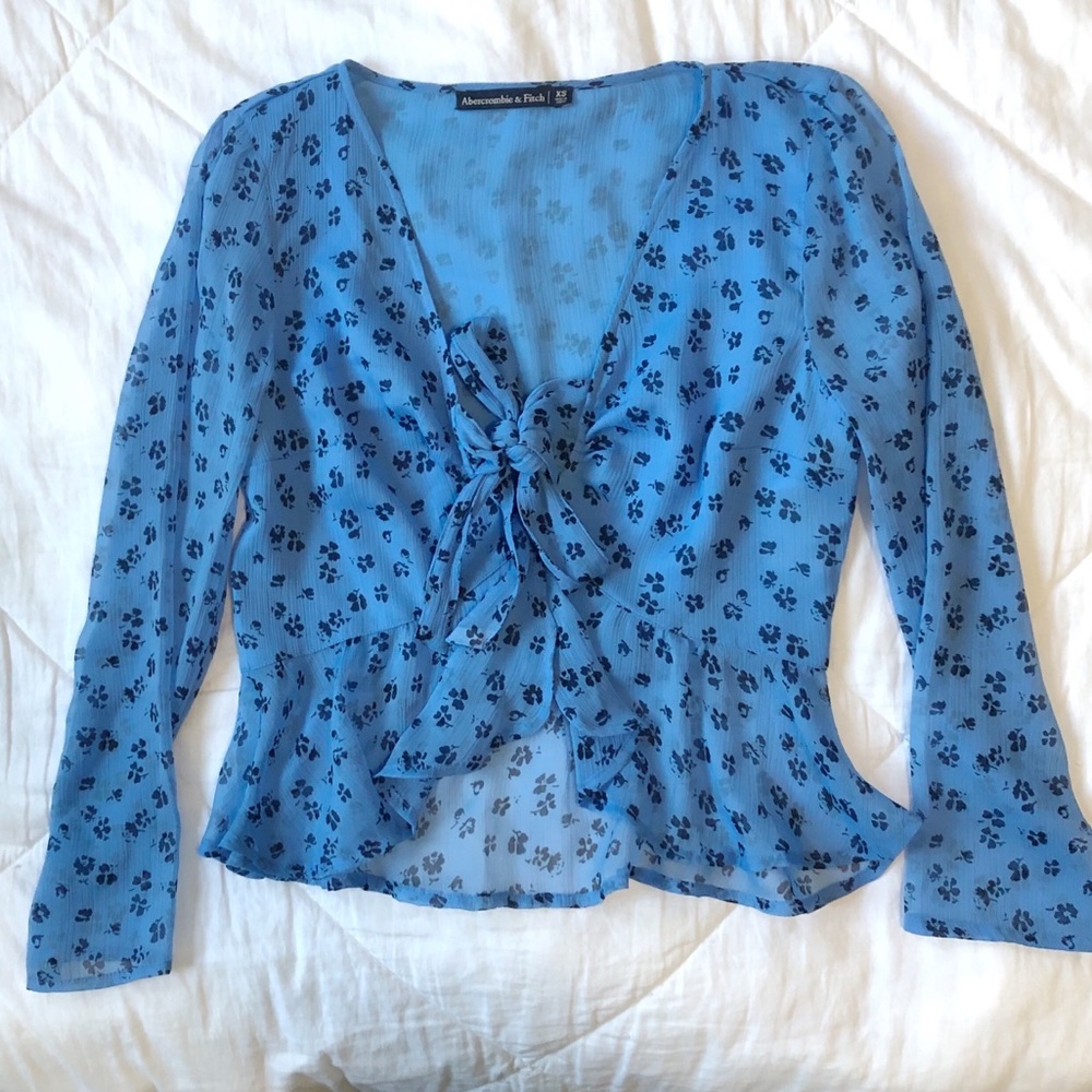 Abercrombie & Fitch Floral Tie Up Top